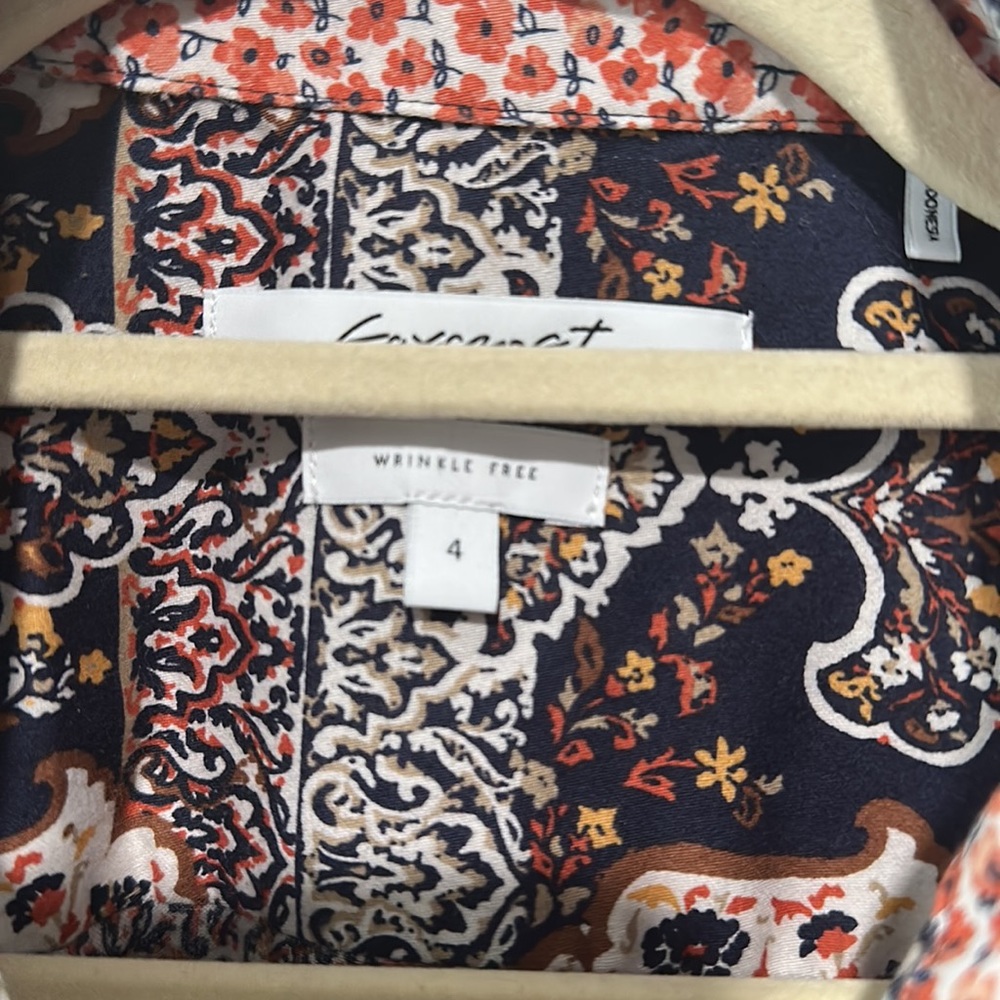 Foxcroft Wrinkle Free Patterned Button Down Shirt… - image 2